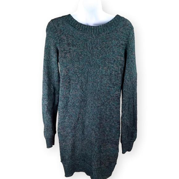 Club Monaco Italian Yarn Amelia Sweater Mini Dress Marled Green XS - Picture 2 of 11